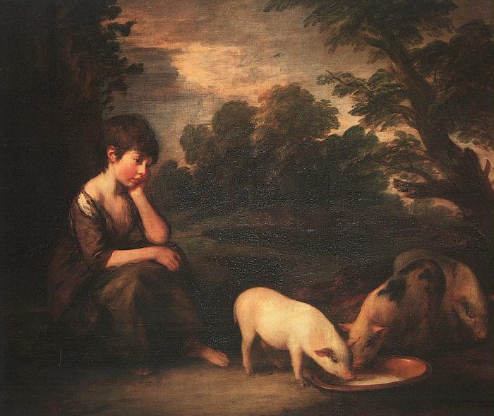 Thomas Gainsborough Girl with Pigs oil painting picture